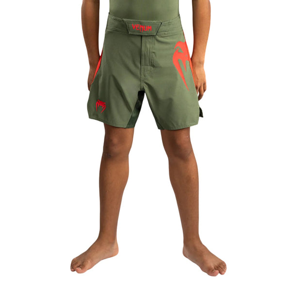 VENUM LIGHT KIDS FIGHTSHORTS ARMY GREEN/ORANGE