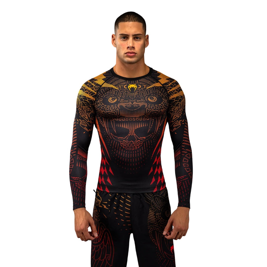 VENUM QUETZAL FURY LONGSLEEVE RASHGUARD BLACK/FURY RED/TANGERINE