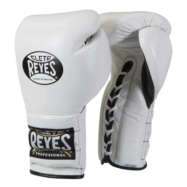 CLETO REYES PROFESSIONAL BOXING GLOVES WITH LACES WHITE