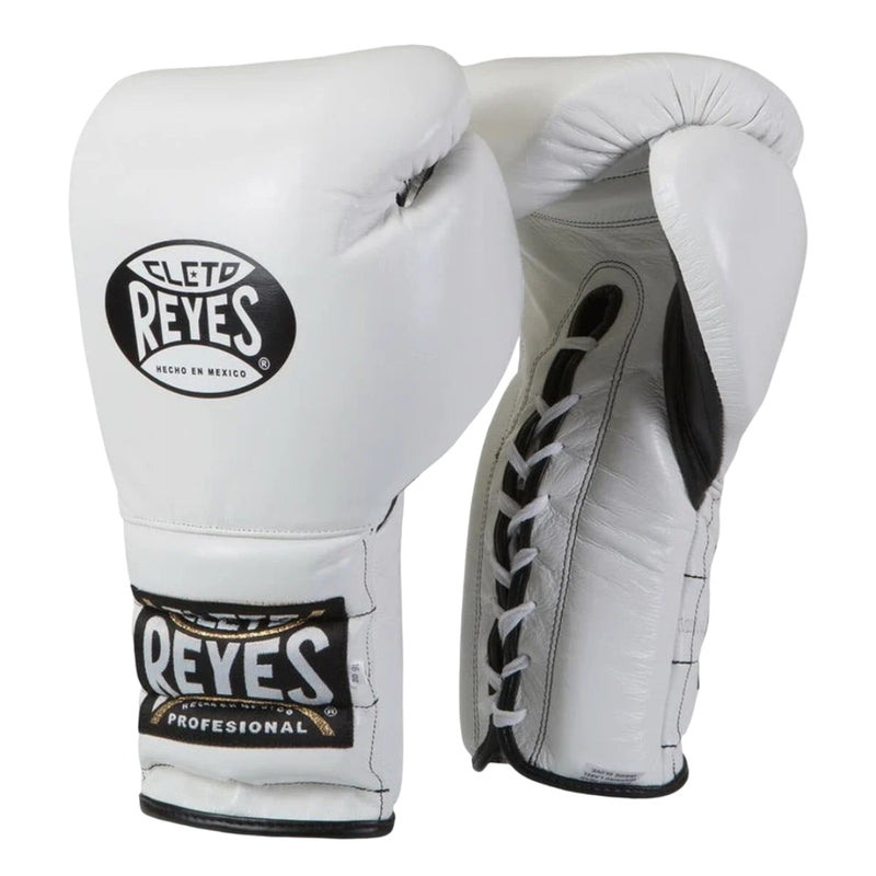 CLETO REYES PROFESSIONAL BOXING GLOVES WITH LACES WHITE