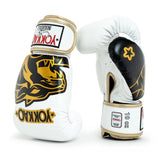 YOKKAO ORIGINAL GOLD BOXING GLOVES WHITE