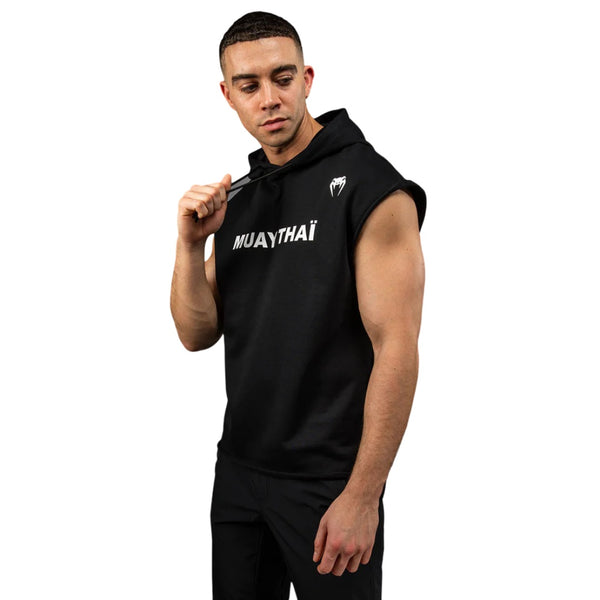 VENUM MUAY THAI VT SLEEVELESS HOODIE BLACK/WHITE