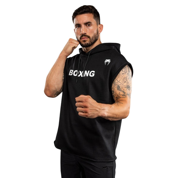VENUM BOXING VT SLEEVELESS HOODIE BLACK/WHITE
