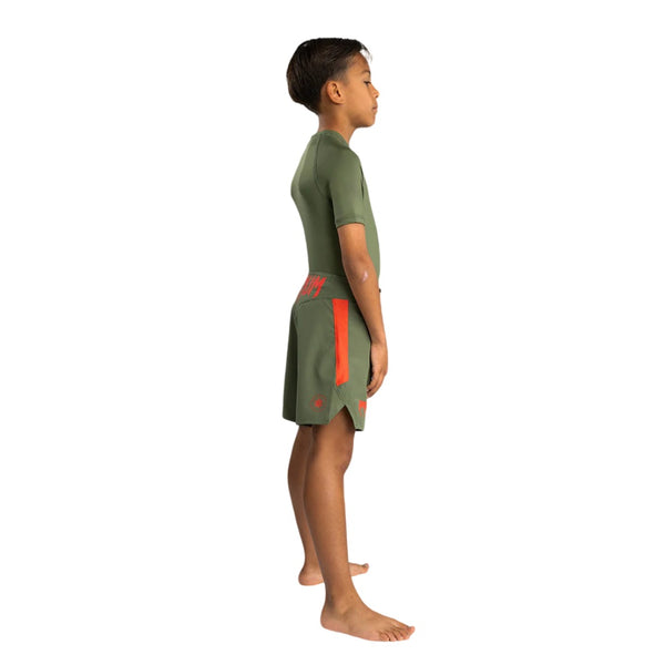 VENUM LIGHT KIDS FIGHTSHORTS ARMY GREEN/ORANGE