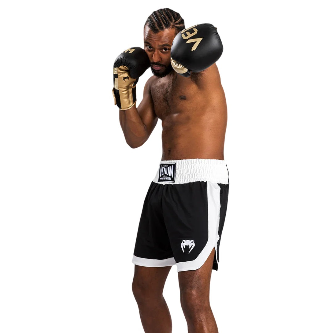 VENUM CLASSIC BOXING SHORTS BLACK/WHITE