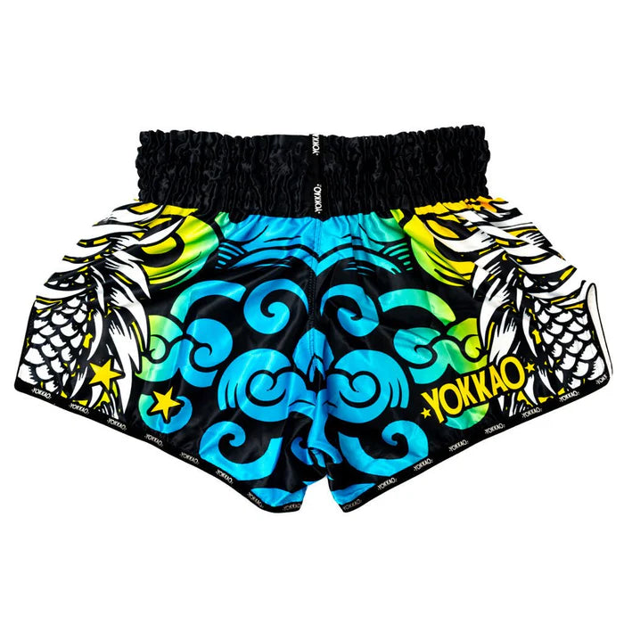 YOKKAO DRAGON MUAY THAI SHORTS PINK/BLUE