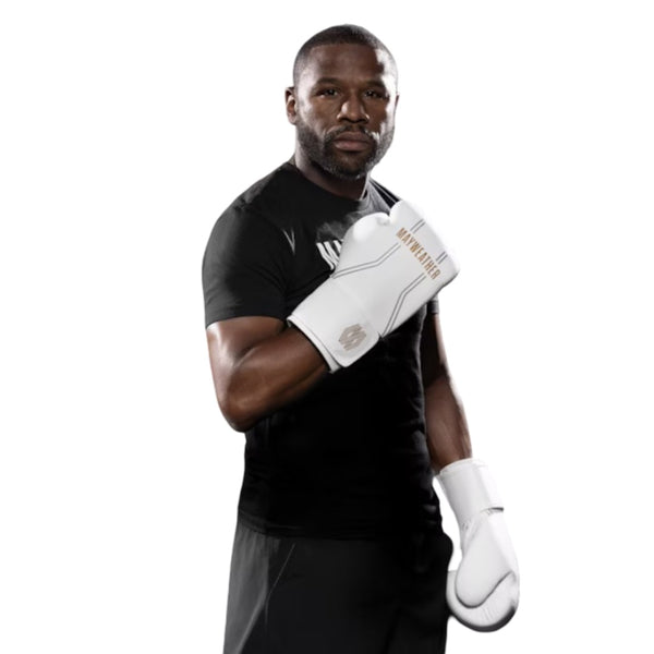 HAYABUSA MAYWEATHER CONTENDER BOXING GLOVES WHITE/GOLD