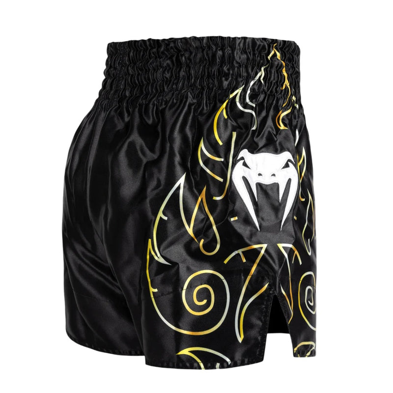 VENUM VTC FLAMES MUAY THAI SHORTS BLACK/GOLD