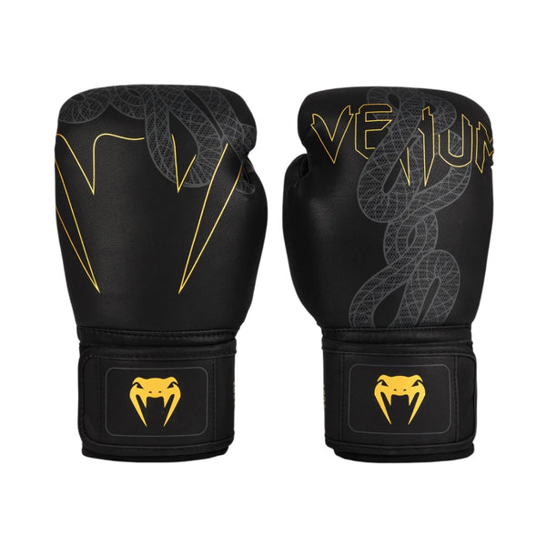 VENUM SERPENTI BOXING GLOVES BLACK/SILVER/GOLD