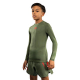 VENUM CONTENDER KIDS RASHGUARD LONGSLEEVES ARMY GREEN/ORANGE