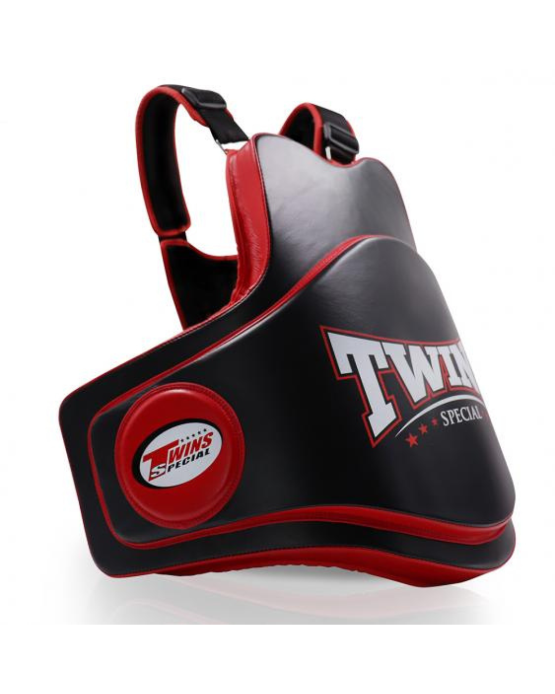 Twins Special BOPL6 Leather Belly Pad Body Protector – Black/Red