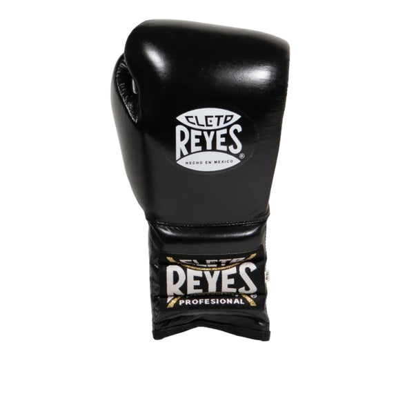 CLETO REYES PROFESSIONAL BOXING GLOVES WITH LACES BLACK/SILVER