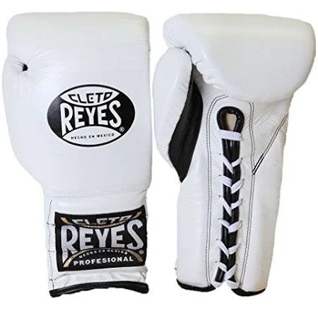 CLETO REYES PROFESSIONAL BOXING GLOVES WITH LACES WHITE