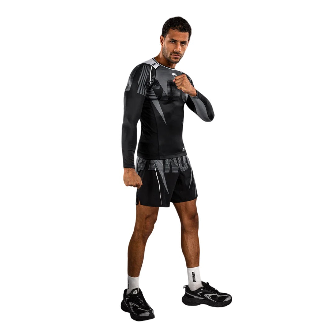 VENUM ADRENALINE LONGSLEEVE RASHGUARD BLACK/SILVER GREY