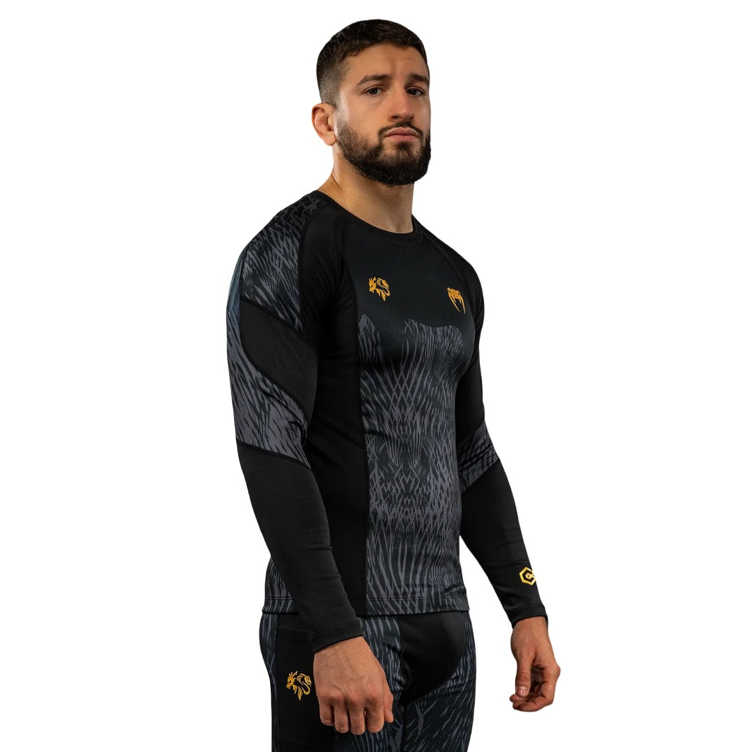 VENUM X CHIMAEV WILD BORZ LONGSLEEVE RASHGUARD BLACK/GREY/GOLD