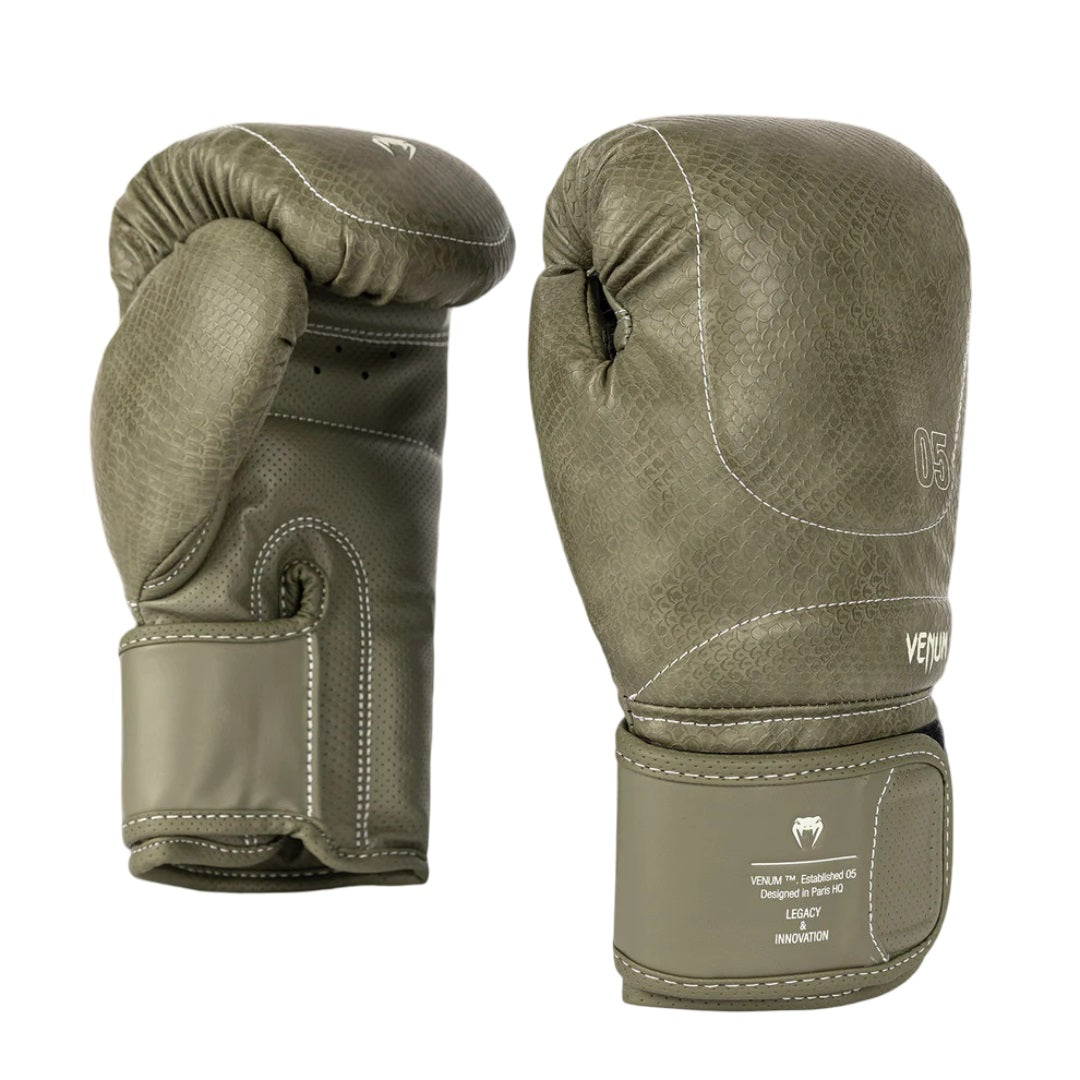 VENUM IMPACT EVO SCALES BOXING GLOVES ARMY GREEN