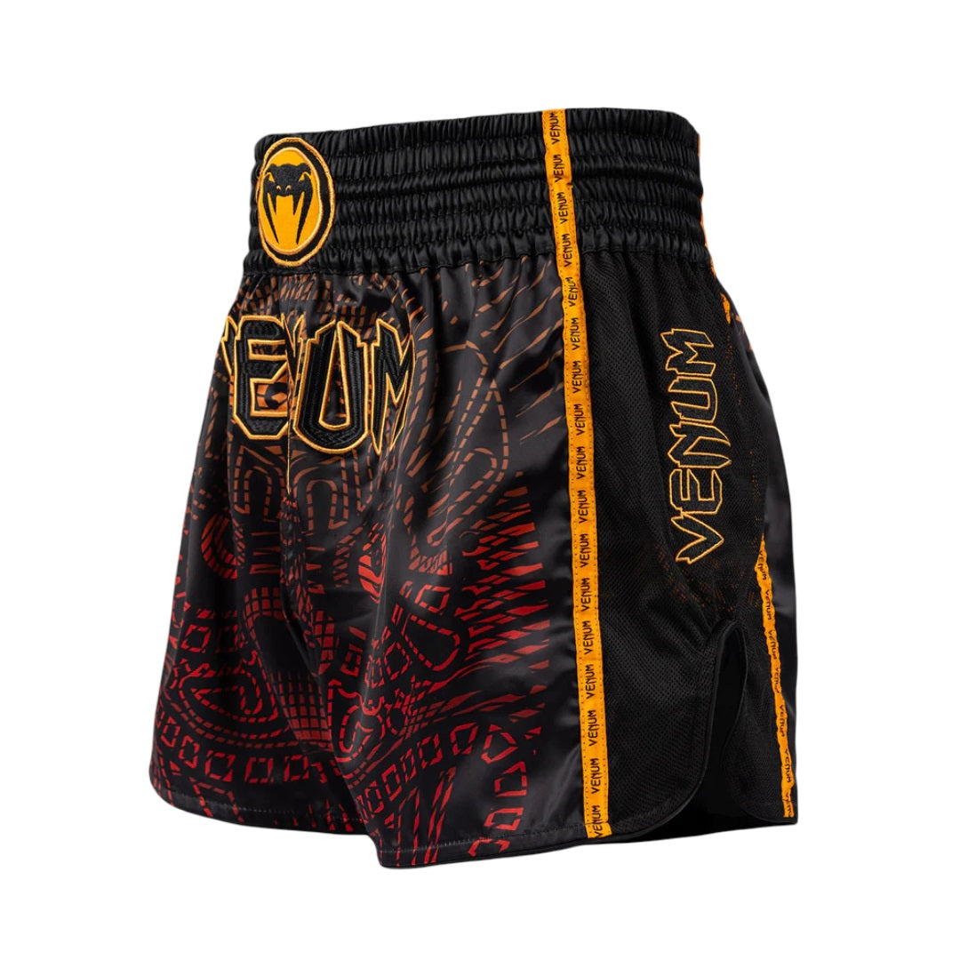 VENUM QUETZAL FURY MUAY THAI SHORTS BLACK/FURY RED/TANGERINE