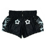 YOKKAO ORIGINAL SILVER MUAY THAI SHORTS BLACK
