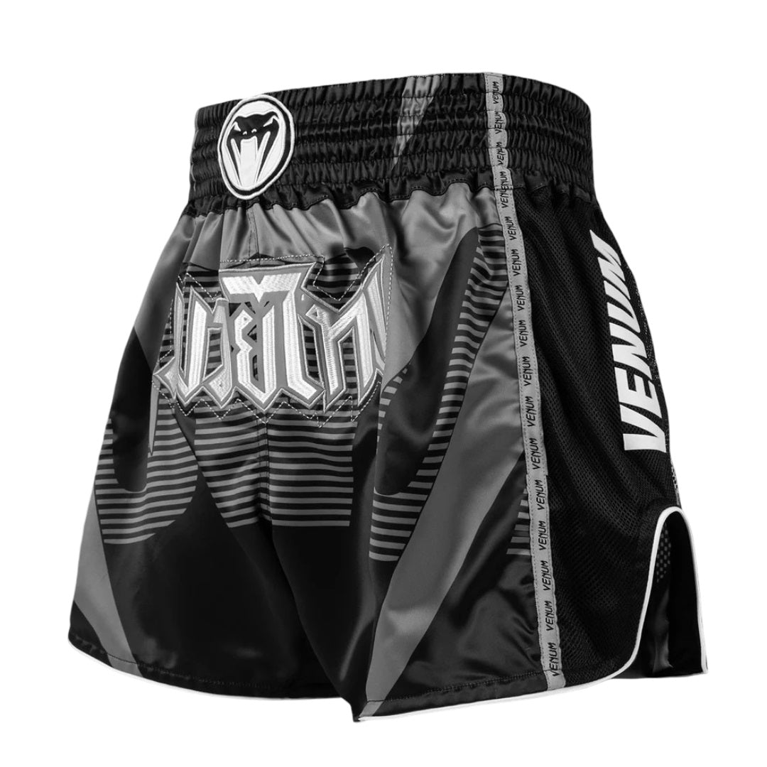 VENUM ADRENALINE MUAY THAI SHORTS BLACK/SILVER GREY