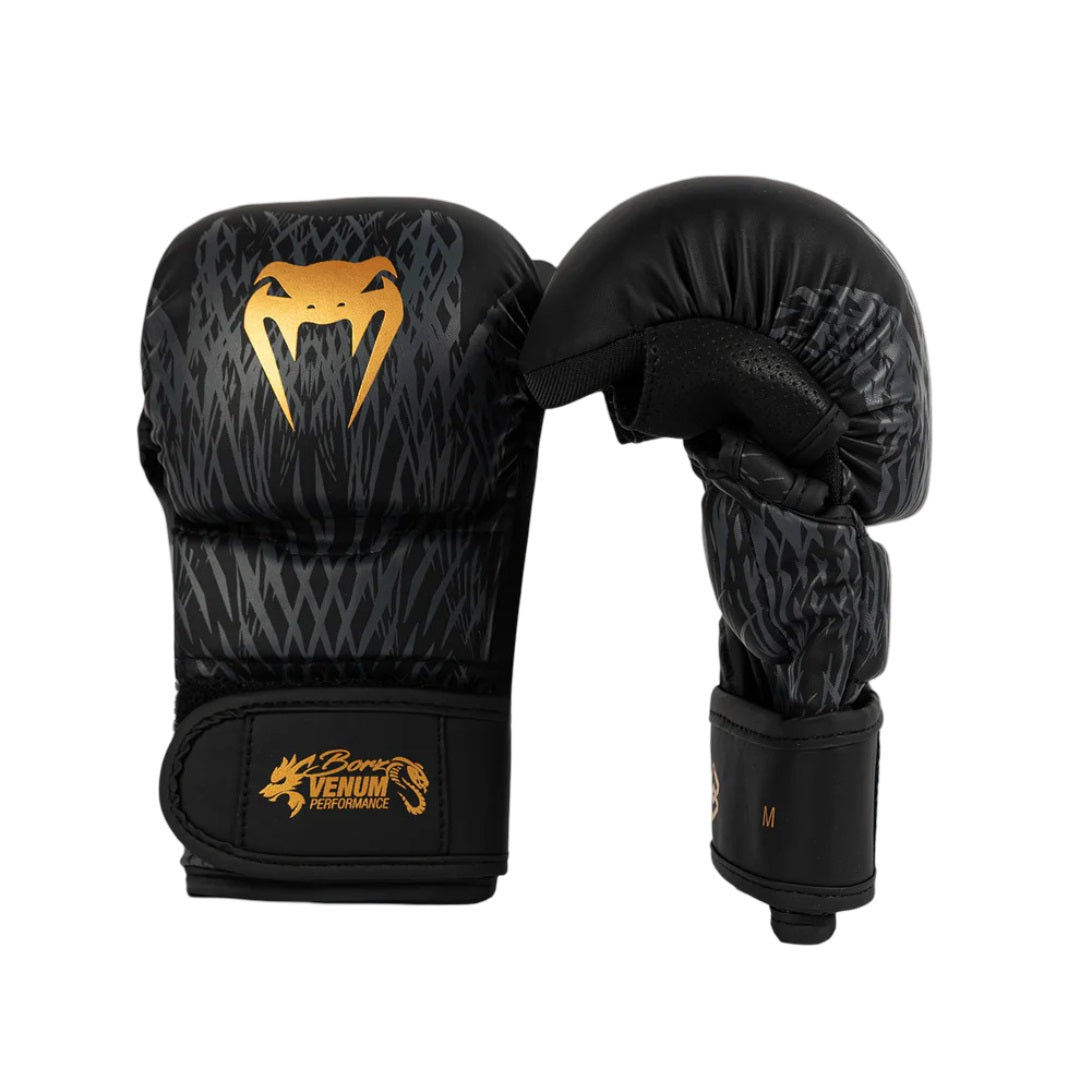 VENUM X CHIMAEV WILD BORZ SPARRING GLOVES BLACK/GREY/GOLD