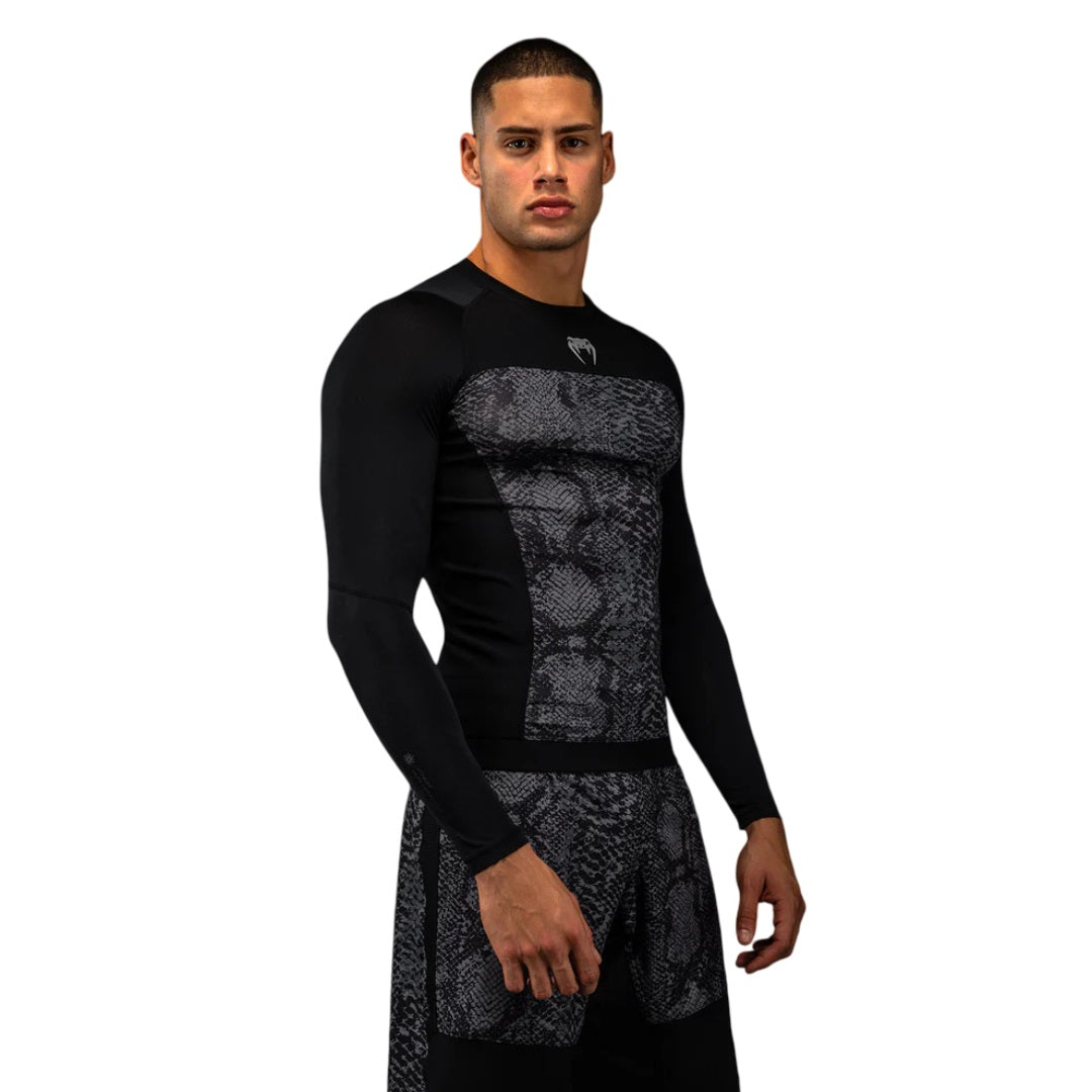 VENUM G-FIT SCALES LONGSLEEVE RASHGUARD BLACK/CHARCOAL GREY