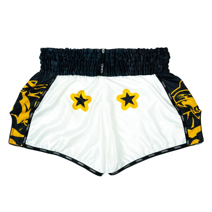 YOKKAO ORIGINAL GOLD MUAY THAI SHORTS WHITE