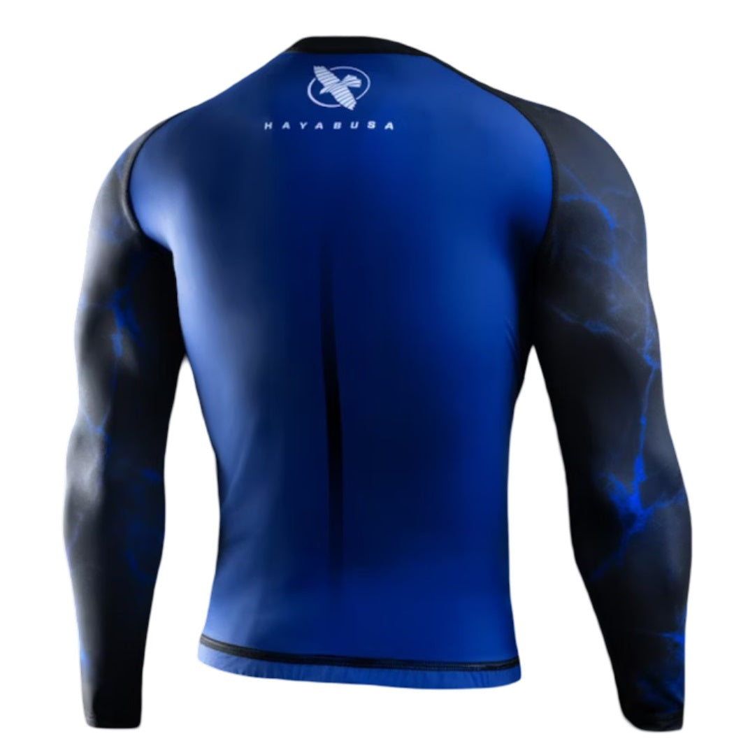 هايابوسا UFC BJJ للرجال طويل الأكمام RASHGUARD أزرق