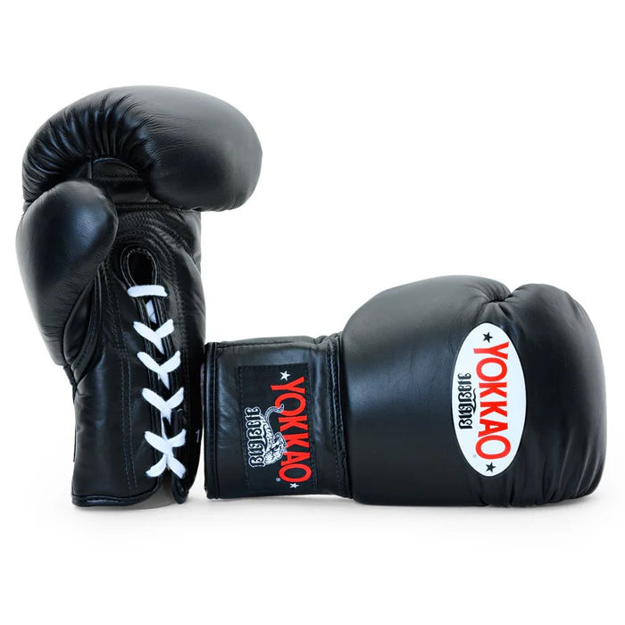 YOKKAO MATRIX LACE UP BOXING GLOVES BLACK