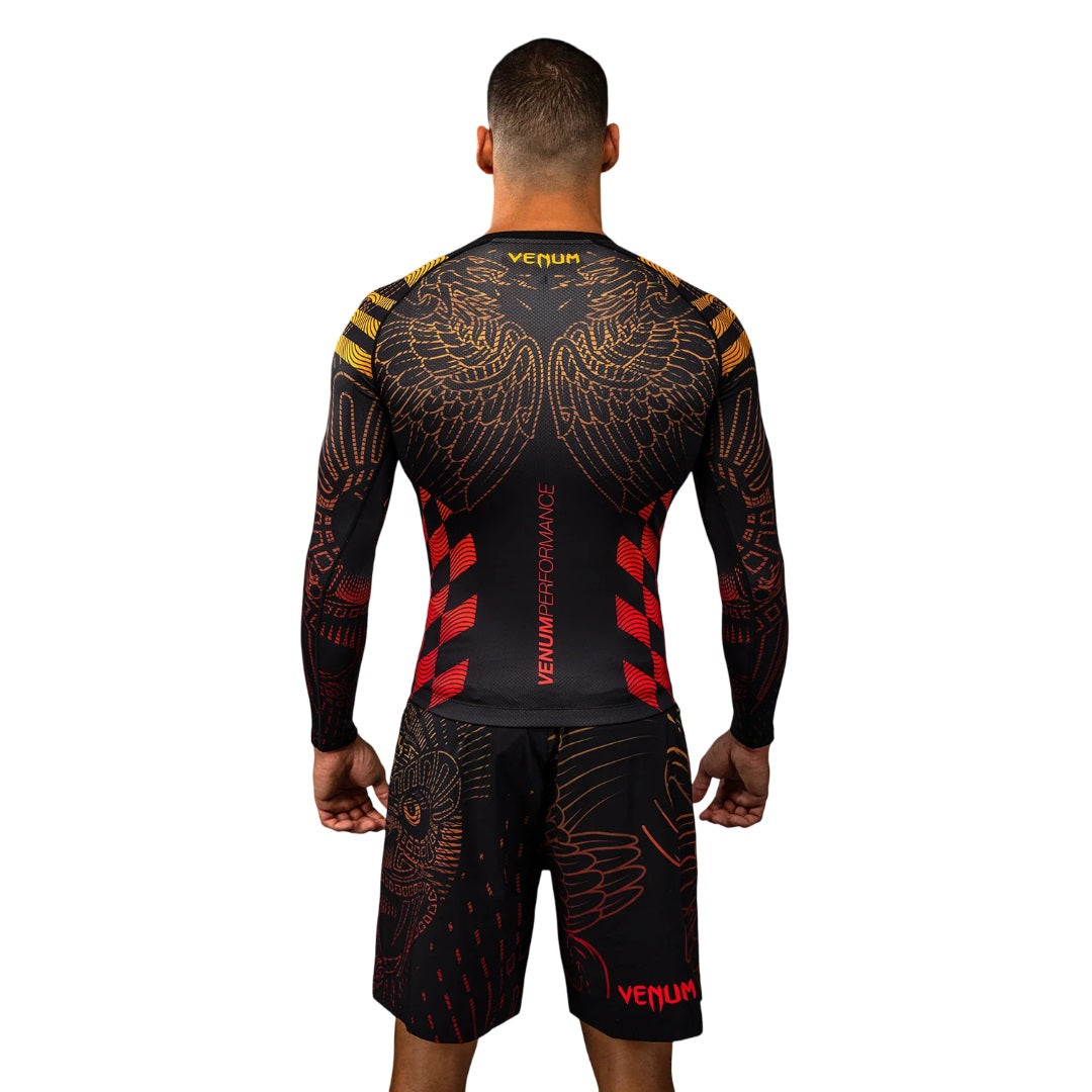 VENUM QUETZAL FURY LONGSLEEVE RASHGUARD BLACK/FURY RED/TANGERINE