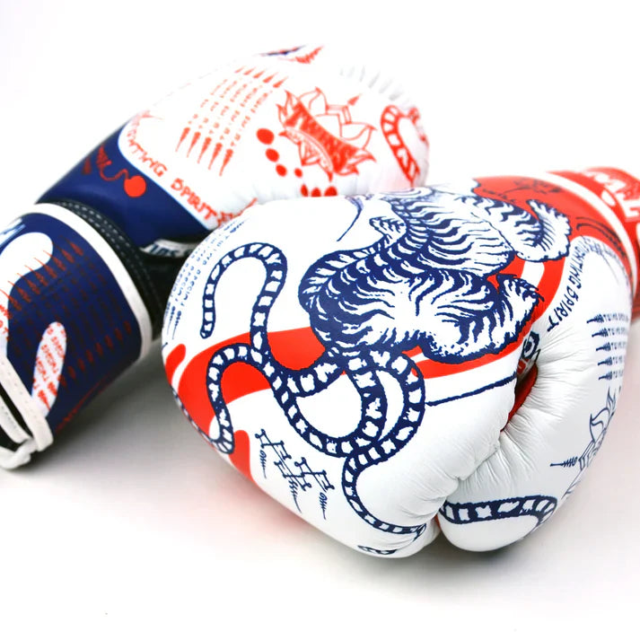 FBGVL4-67 FANCY BOXING GLOVES BLUE/RED