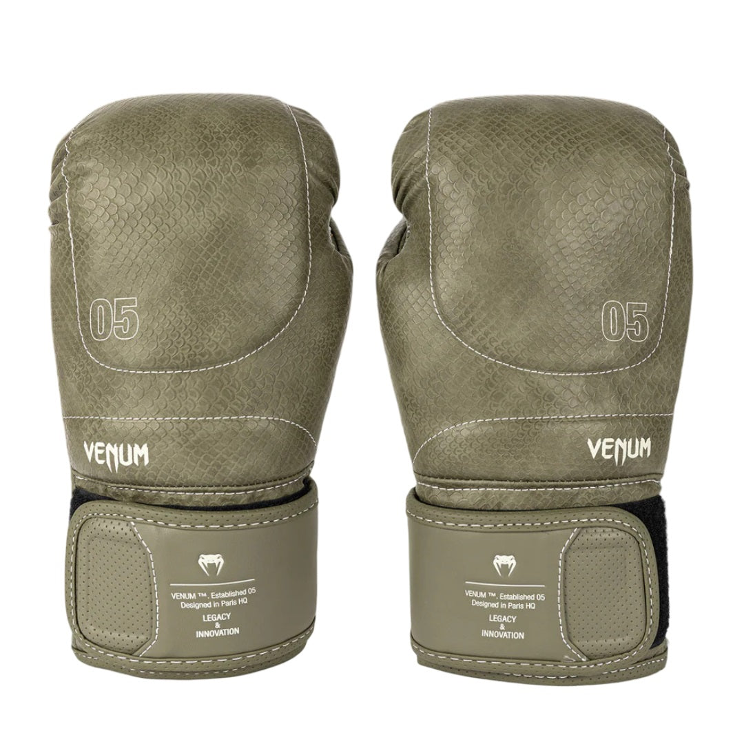 VENUM IMPACT EVO SCALES BOXING GLOVES ARMY GREEN