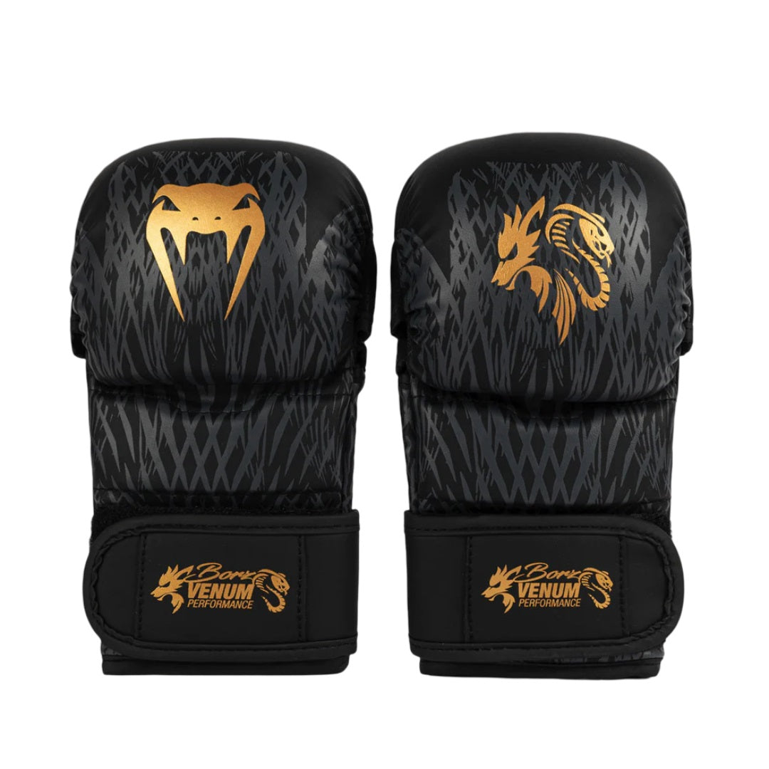 VENUM X CHIMAEV WILD BORZ SPARRING GLOVES BLACK/GREY/GOLD