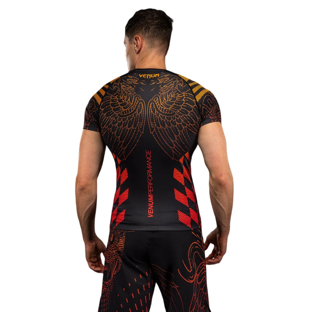 VENUM QUETZAL FURY SHORTSLEEVE RASHGUARD BLACK/FURY RED/TANGERINE