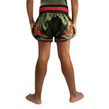 VENUM INFERNO KIDS MUAY THAI SHORTS ARMY GREEN/ORANGE