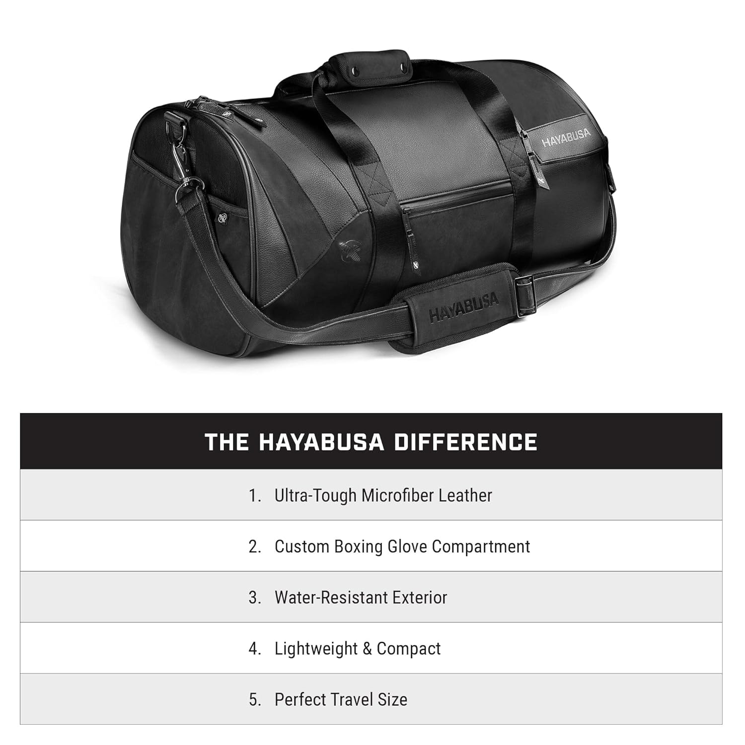 HAYABUSA ELITE BOXING DUFFLE BAG BLACK ONE SIZE