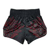 BS1920 MUAY THAI SHORTS LAVA BLACK BACK SIDE