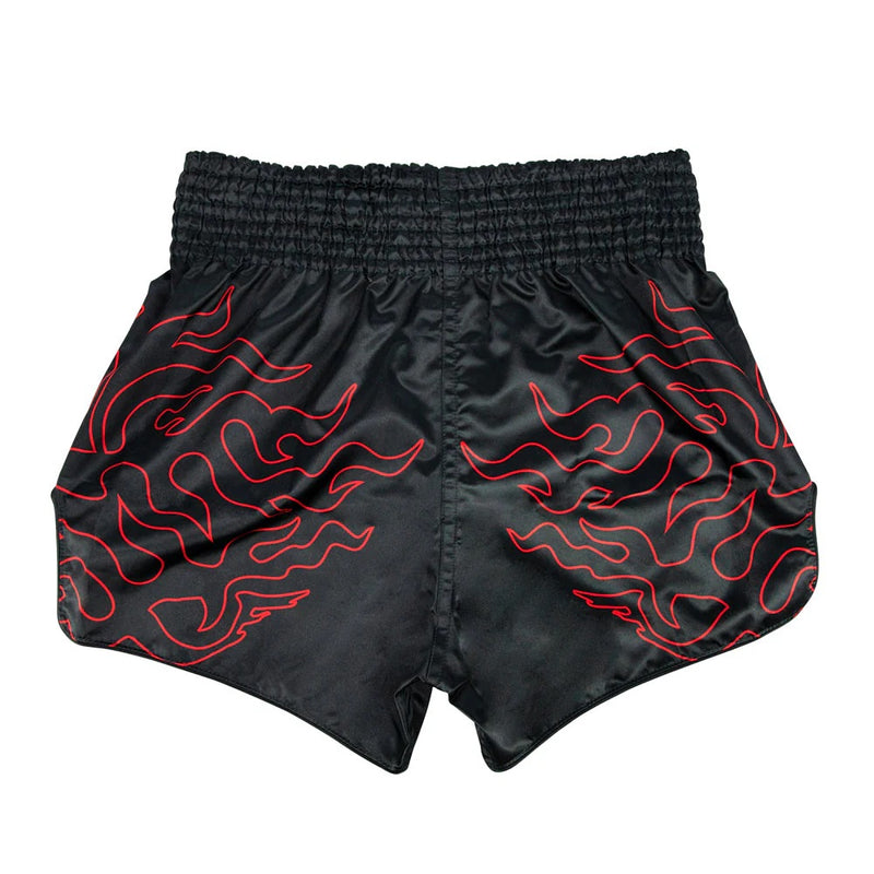BS1920 MUAY THAI SHORTS LAVA BLACK BACK SIDE