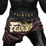 BS1920 MUAY THAI SHORTS LAVA BLACK LEFT SIDE