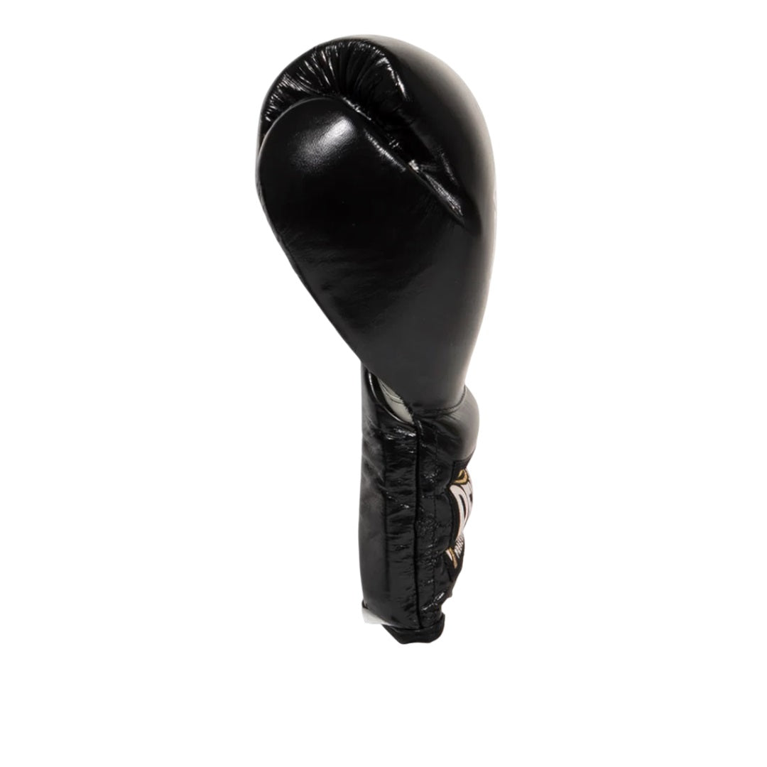 CLETO REYES PROFESSIONAL BOXING GLOVES WITH LACES BLACK/SILVER RIGHT SIDE
