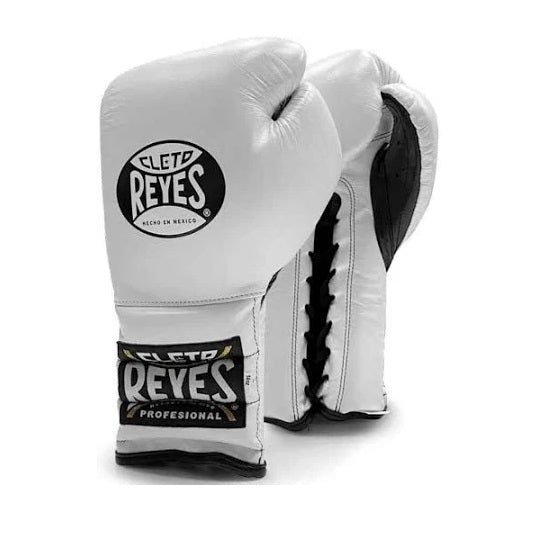 CLETO REYES PROFESSIONAL BOXING GLOVES WITH LACES WHITE LEFT SIDE