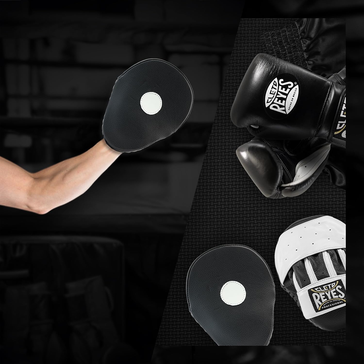 CLETO REYES PUNCHING MITTS BLACK/WHITE BACK SIDE
