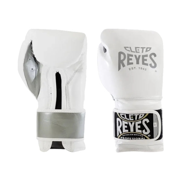 CLETO REYES TRAINING GLOVES EST WHITE/SILVER 14 OZ FRONT SIDE