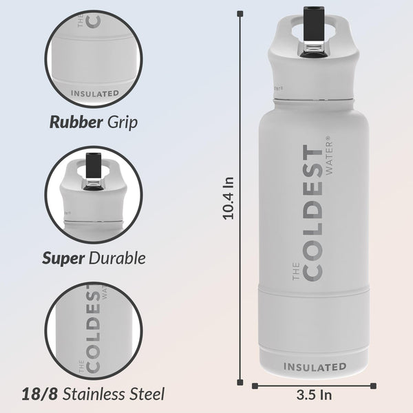 COLDEST BOTTLE EPIC WHITE 32 OZ LEFT SIDE