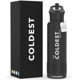 COLDEST BOTTLE STEALTH BLACK 40 OZ FRONT SIDE