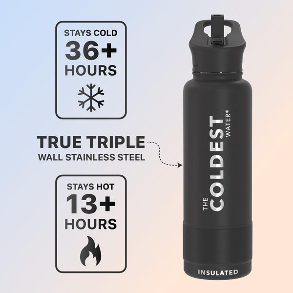 COLDEST BOTTLE STEALTH BLACK 40 OZ LEFT SIDE