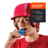 DOUBLE BRACES MOUTHGUARD BLUE LEFT SIDE