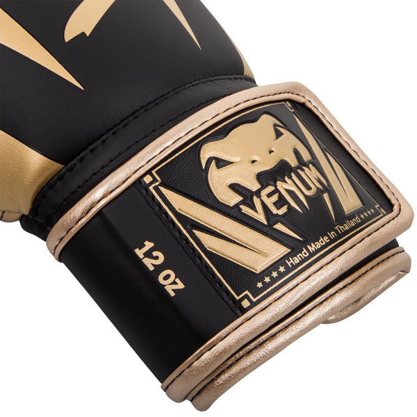 ELITE BOXING GLOVES BLACK/GOLD LEFT SIDE