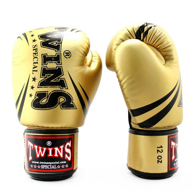 FBGVDM3 FANCY BOXING GLOVES GOLD LEFT SIDE