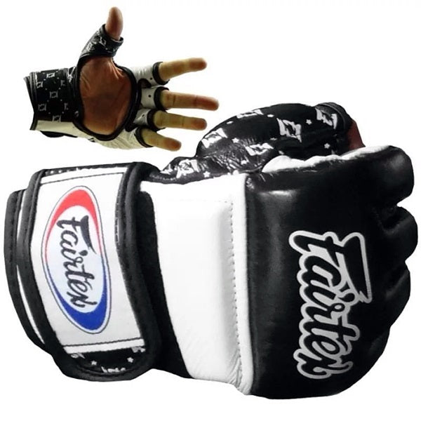 FGV17 SUPER SPARRING MMA GLOVES BLACK WHITE LEFT SIDE