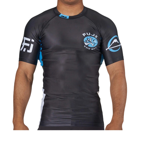 FUJI BUSHIDO THE WAY FLEX LITE RASHGUARD BLACK FRONT SIDE